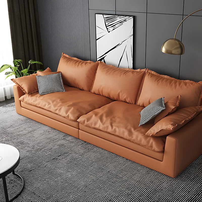 欧梵森 沙发 意式极简轻奢科技布沙发现代简约大小户型直排乳胶颗粒羽绒免洗北欧客厅家具家居布艺沙发高清大图