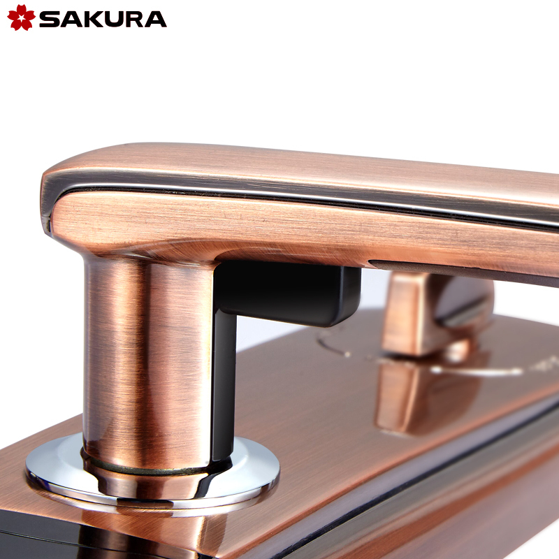 樱花sakura防小黑盒滑盖指纹锁防盗门锁家用远程控制大门开锁智控dz