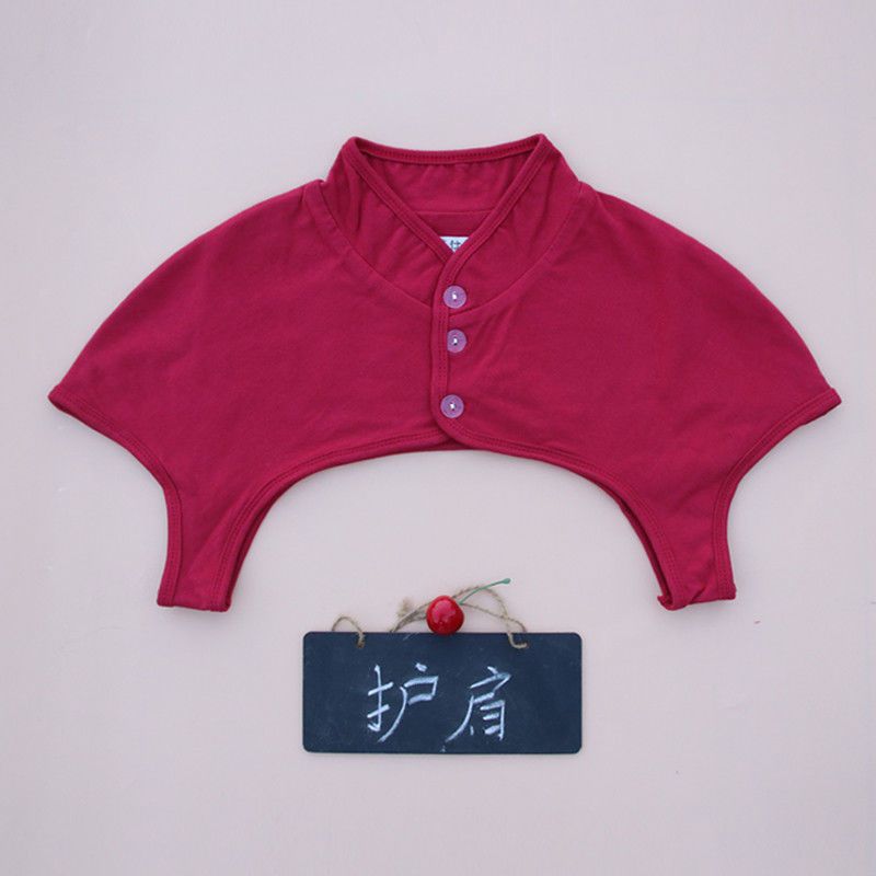 夏季薄款护肩保暖睡觉女护肩膀保暖颈椎肩周炎护肩神器空调房男士酒红