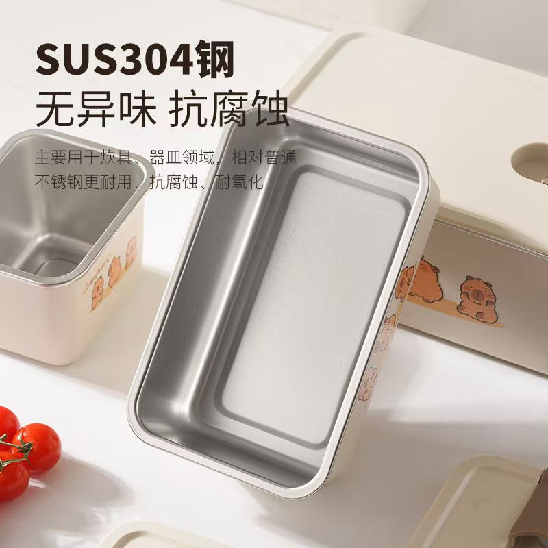 美厨(MAXCOOK)304不锈钢保鲜盒卡皮巴拉系列400ml高清大图