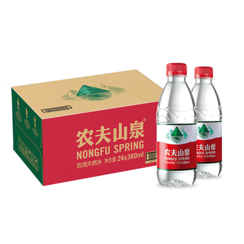 农夫山泉 天然饮用水380ml*24瓶整箱装 30箱起送
