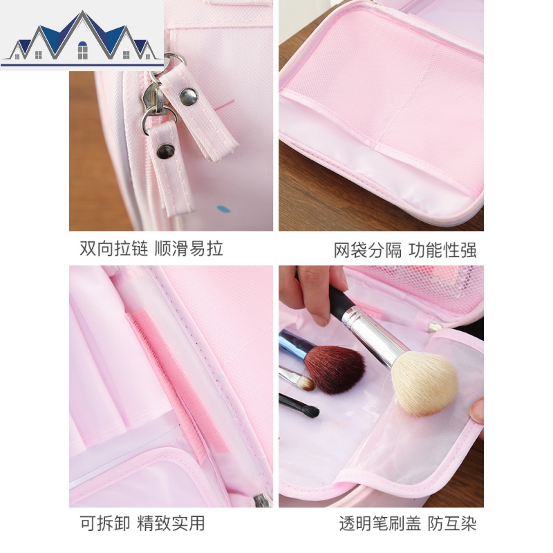 化妆包ins风独角兽超火出差大容量旅行便携收纳洗漱包女2019新款 三维工匠收纳包高清大图
