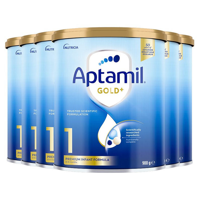 【6罐装特惠】澳洲爱他美金装aptamil 1段 婴幼儿配方奶粉 900g 0-6个月