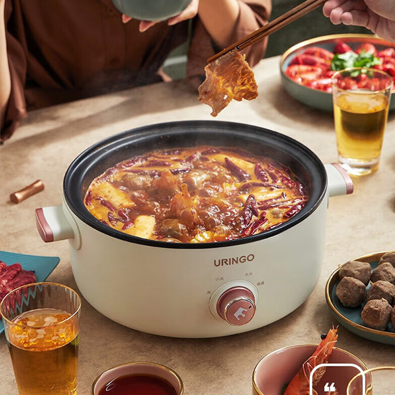 七彩叮当多功能锅3L米白色多功能电锅一锅多用QC-ZG01Z