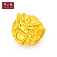 周大福珠宝首饰狮子珠足金黄金吊坠R23434定价