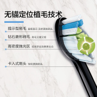 飞利浦（PHILIPS）刷头HX6063/35电动牙刷刷头 黑色款标准型3支装适用牙刷HX9352HX9372