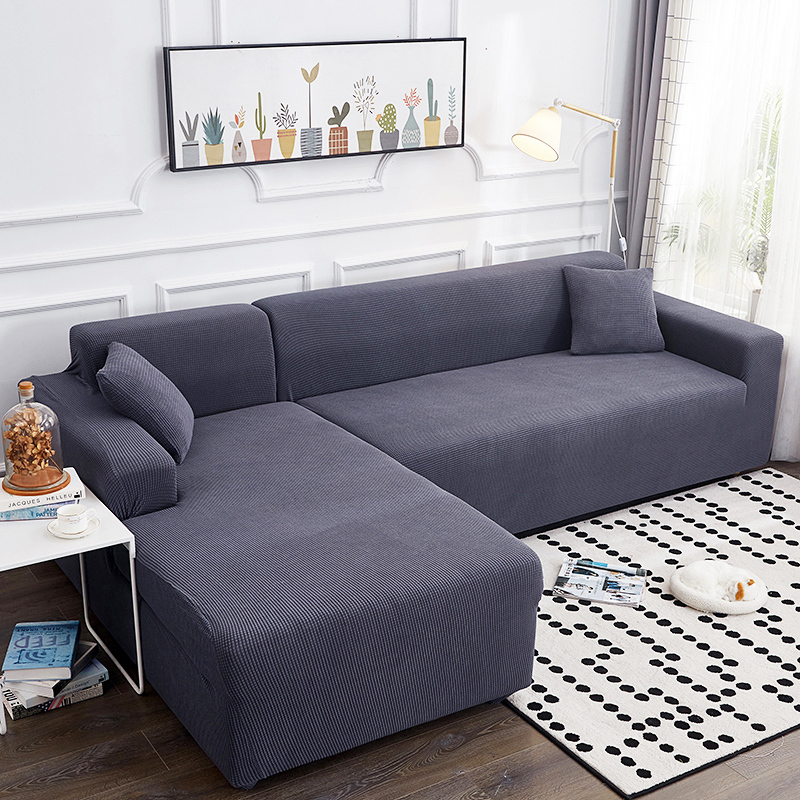 懒人沙发套全包卍能全盖沙发罩四季通用皮沙发垫巾简约弹力布艺 金属灰 XL【四人长235-300cm以内】