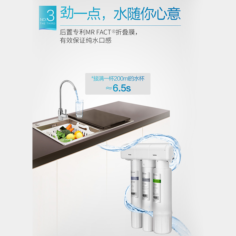 怡口800GPRO-E 家用净水器 厨房自来水过滤 反渗透滤芯直饮净水机