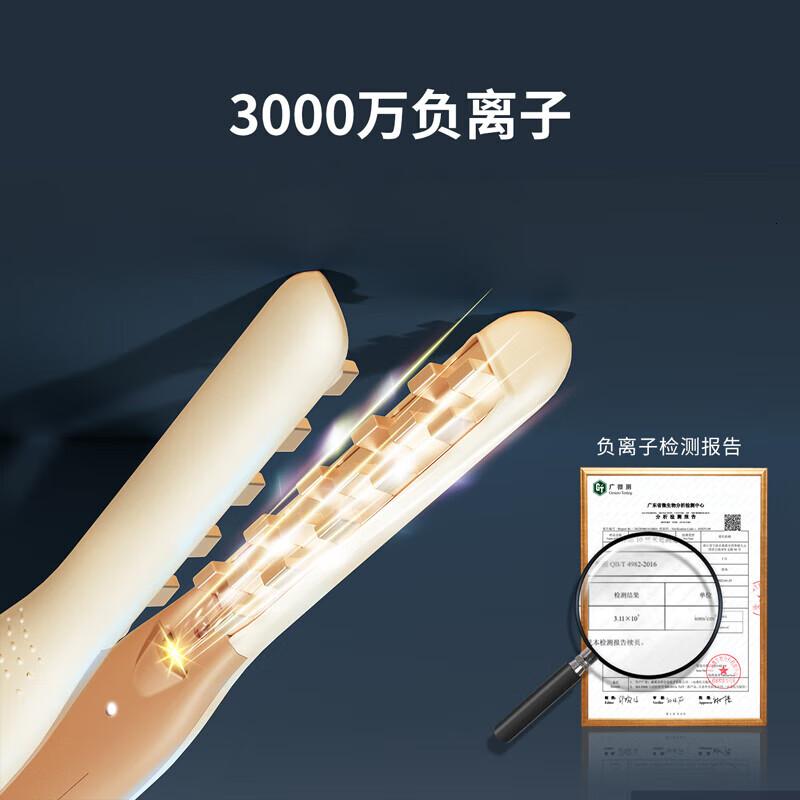 雷瓦(RIWA)玉米须夹板短发玉米夹垫发根负离子卷发棒RB-8235短发蓬松器[燕麦白]12mm高清大图