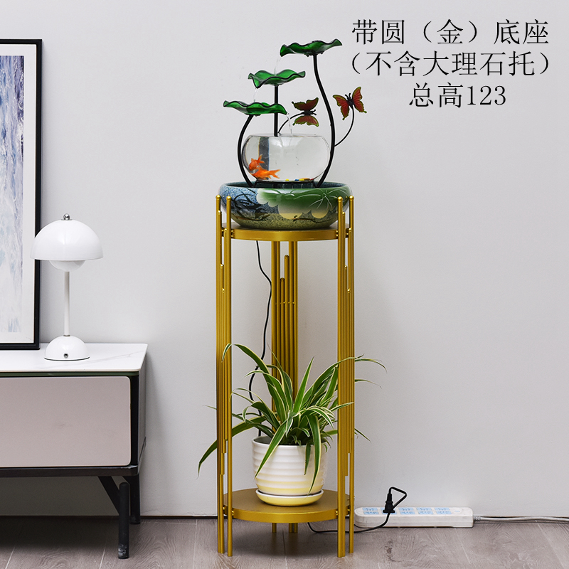 小型循环流水喷泉创意鱼缸装饰招财客厅玄关电视柜旁桌面加湿摆件