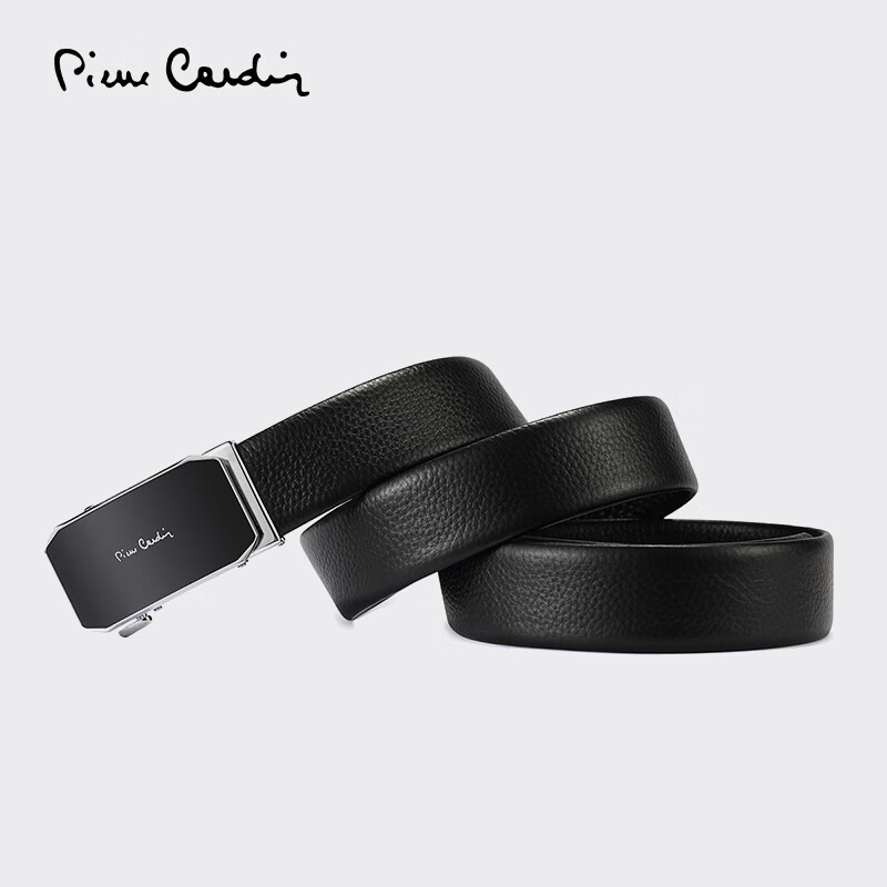 皮尔卡丹皮带男牛皮腰带自动扣青年商务百搭休闲裤带精致头层牛皮w9c