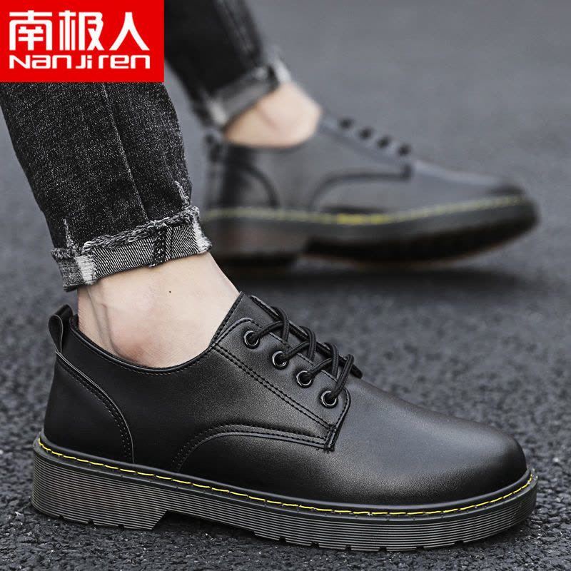 男鞋韩版潮流春季新款男士休闲皮鞋英伦风懒人鞋男图片