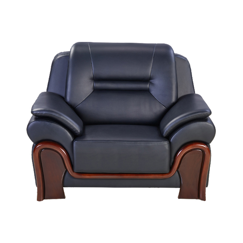 匡大 办公沙发组合商务接待牛皮沙发组合三人位KDSF0807高清大图