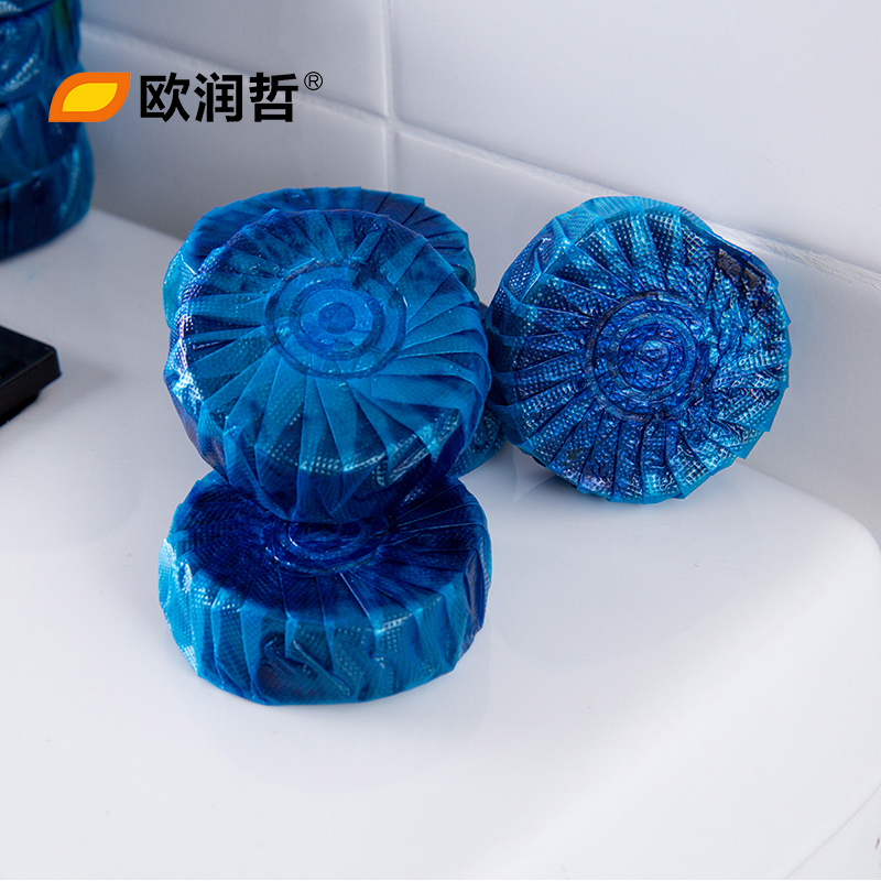 欧润哲 蓝色泡泡洁厕灵经济版 免拆固体马桶清洁剂 厕所卫生间除臭清香型洁厕剂109065