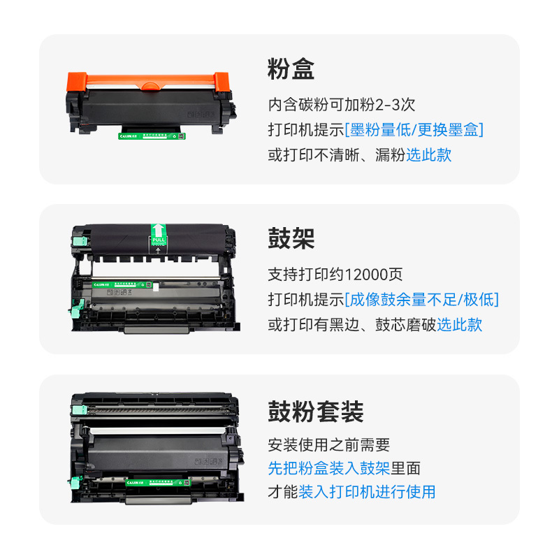 才进王者版适用兄弟MFC-L2710dw硒鼓TN2480 2460粉盒dr2455 L2715dw L2750dw 25