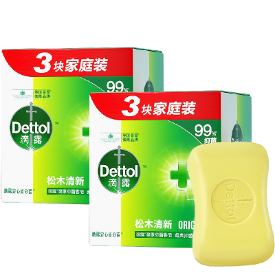 滴露经典松木香皂115g*3块*2盒