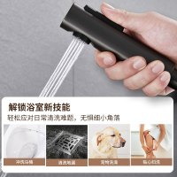 SEREN HOME 赛恩卫浴淋浴花洒套装增压喷枪浴室洗澡喷头莲蓬头黄铜沐浴套装枪灰色黑色