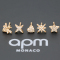 [apm MONACO]粉色蜜蜂星星心形雪花耳钉组合女士时尚气质穿孔S925银耳饰百搭出行首饰 粉金色