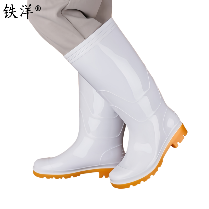 铁洋 白色高筒防水雨靴 TY-YX007 双高清大图