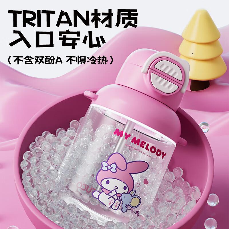 泰福高(TAFUCO)三丽鸥水杯tritan大容量塑料杯学生便携杯子双饮成人吸管杯 [双饮杯]T2815帕恰狗 650m