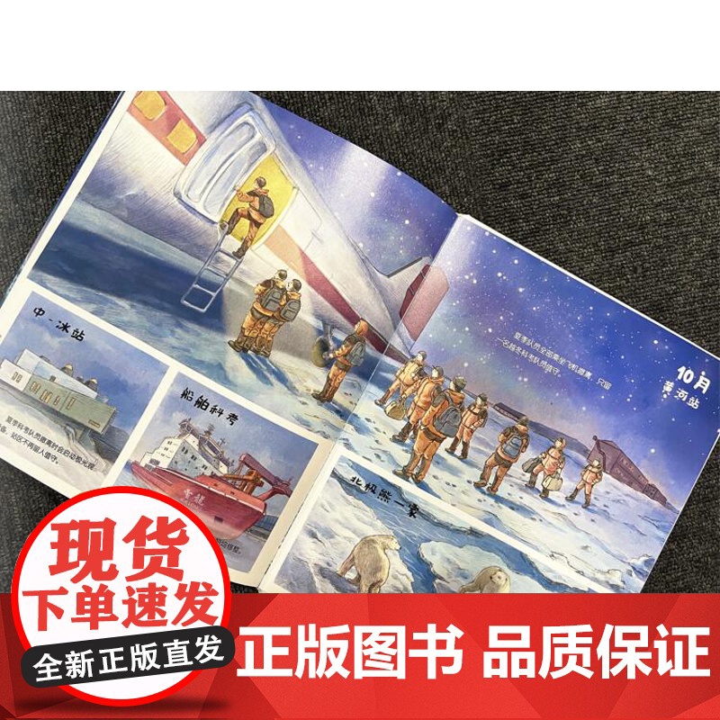 向极地进发 中国大科考系列绘本 全3册 雪龙号出发了+你好中山站+这里是北极 83张手绘插图 4合1创意设计 北京科学技高清大图