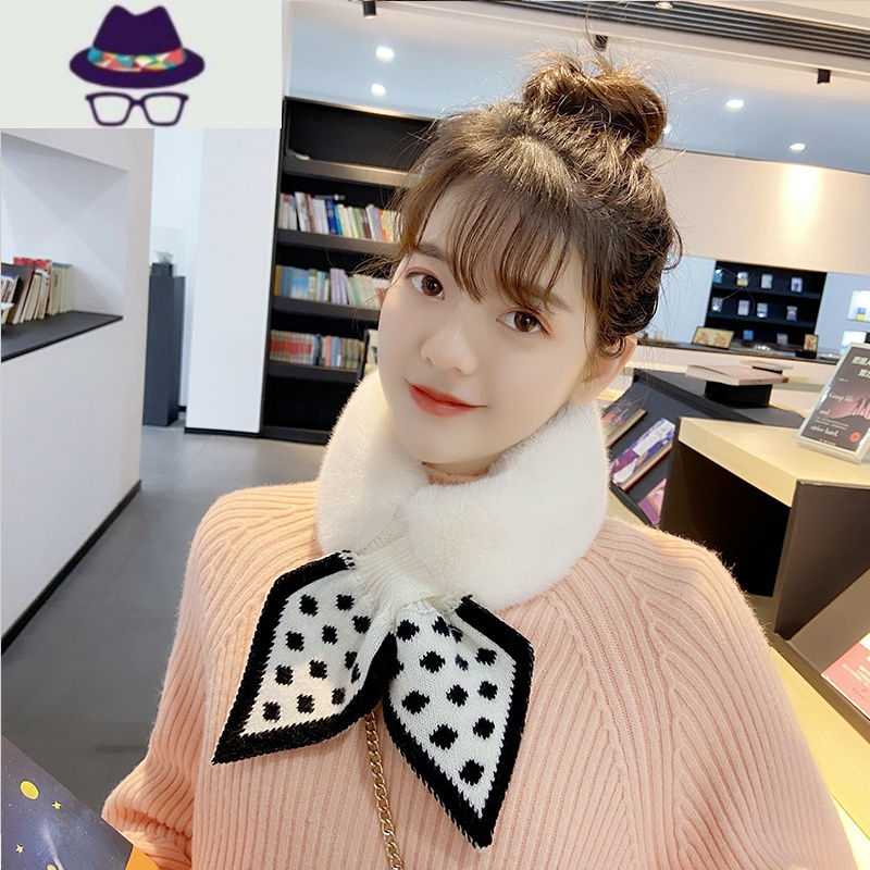 可爱少女学生仿獭毛ins围巾女冬季韩版百搭网红毛领毛绒围脖fish