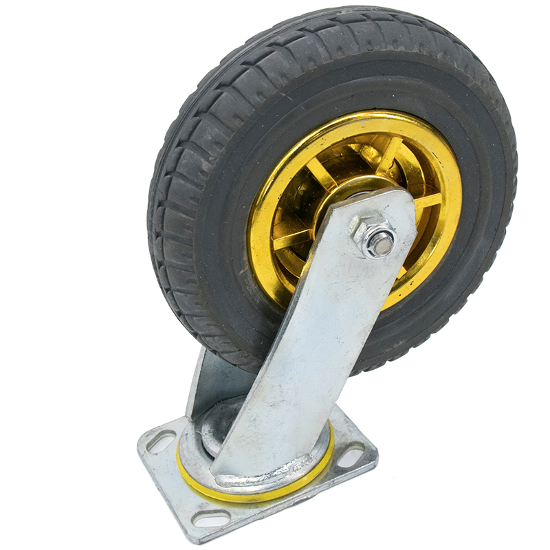 3M 高弹力轻音脚轮 重型工业轮橡胶轮 手推车平板车轮子 重型 8寸万向轮