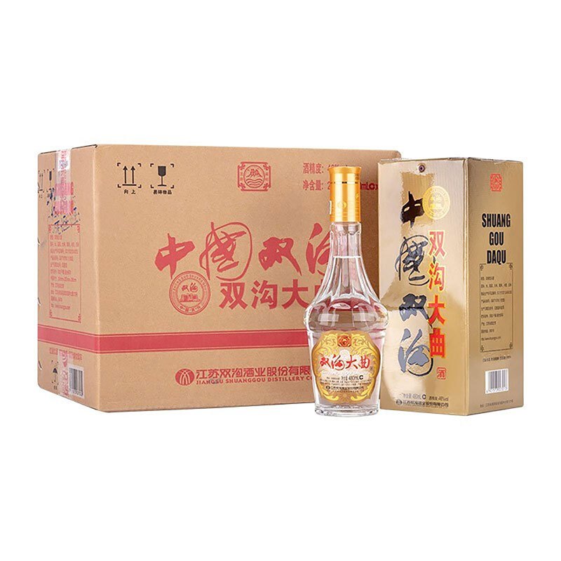 双沟大曲名玻 46度480ml*6瓶整箱装 浓香型白酒