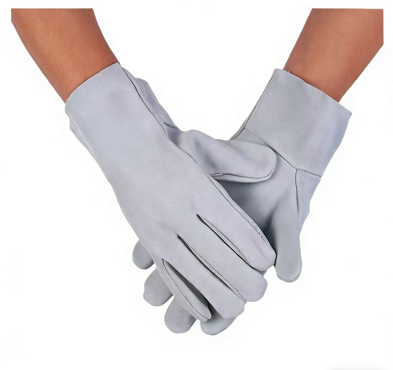 路安保牛皮电焊手套短款均码副高清大图