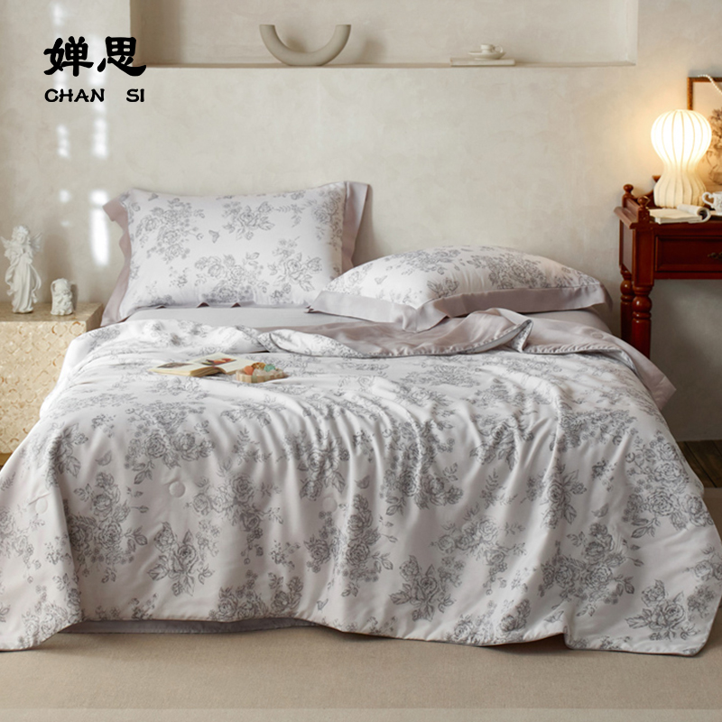 婵思 莱赛尔数码印花夏被 洛林灰高清大图