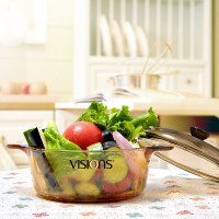 美国康宁(VISIONS)晶彩透明锅双耳锅2.5L家用玻璃锅砂锅深汤锅炖锅VS25