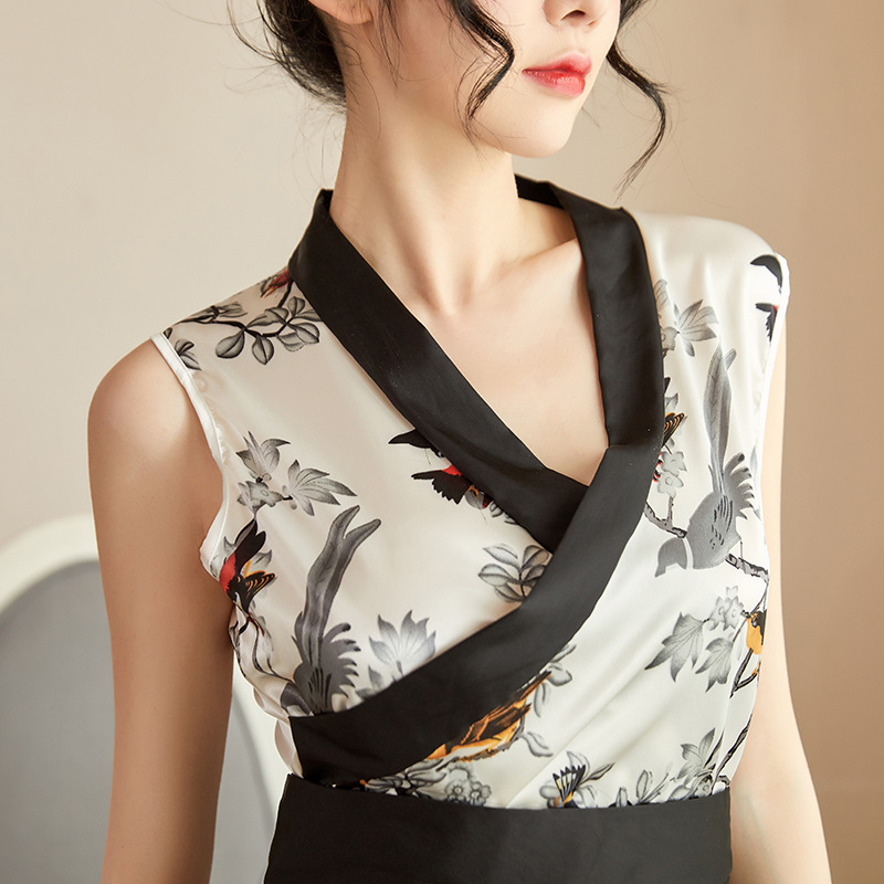 长夜漫漫情趣内衣女性感睡衣透明诱惑和服套装扮演角色诱惑夜迷离 黑色 均码