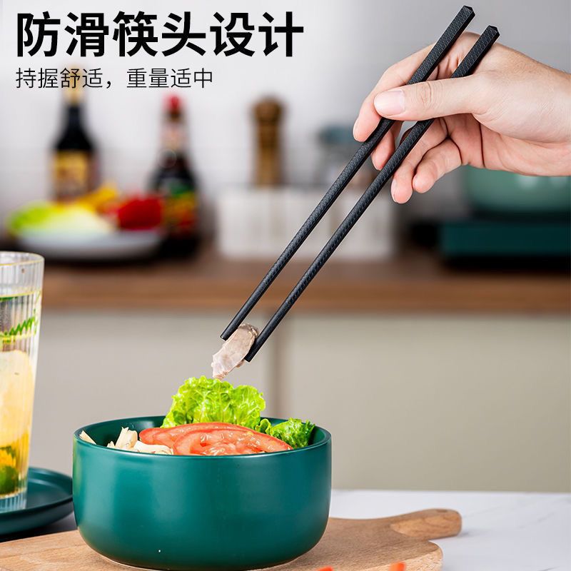 耐高温防霉黑色合金筷酒店饭店筷商用防滑筷子家用