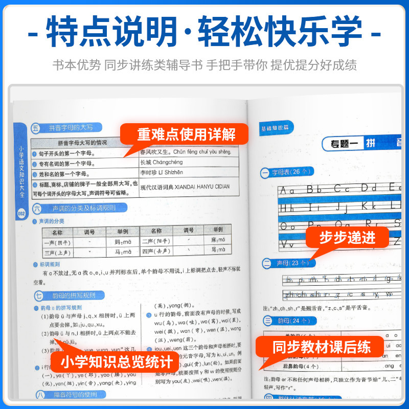 [3本]语文+数学+英语 小学通用 [正版]经纶学典小学语文知识大全+小学数学知识大全+小学英语知识大全3本 总复习