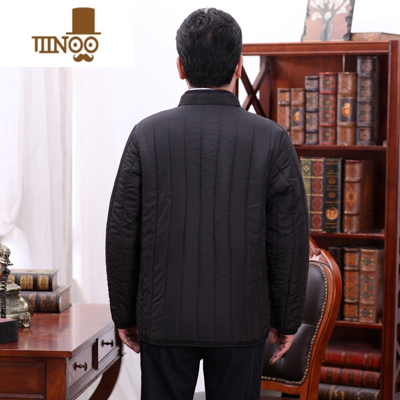 YANXU男冬装加绒加厚中老年棉衣男士外套冬季中年人棉袄爸爸棉服款高清大图