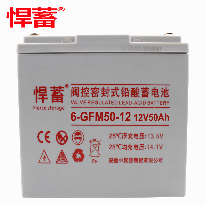 12V50AH太阳能专用蓄电池UPS光伏直流屏EPS应急照明基站6GFM50-12高清大图