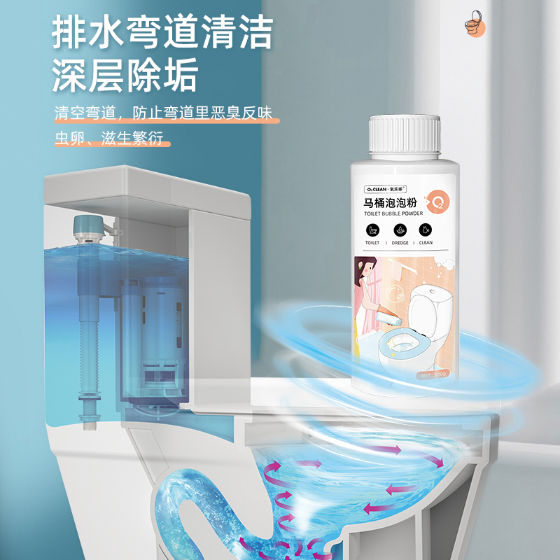氧乐哆480g*5瓶 尿碱溶解剂马桶清洁剂强力除尿垢洁厕神器卫生间除垢去黄尿渍清洗官方正品旗舰店高清大图