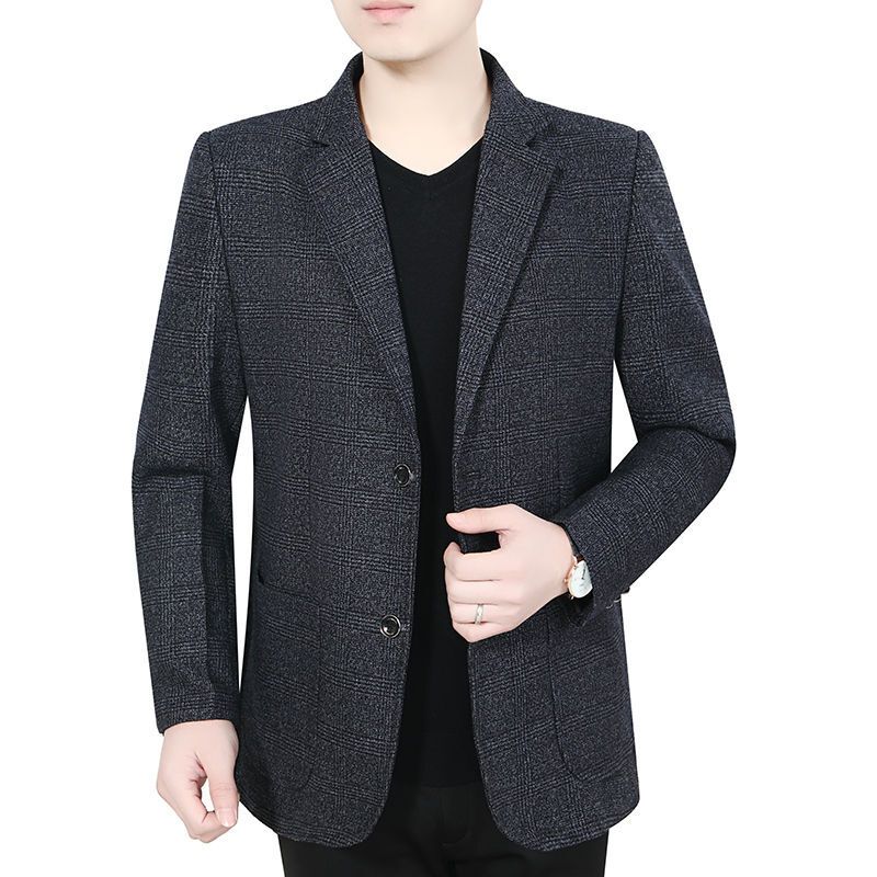 梵克公牛20季新款男装休闲中年男士西服外套韩版小西装爸爸装上衣服