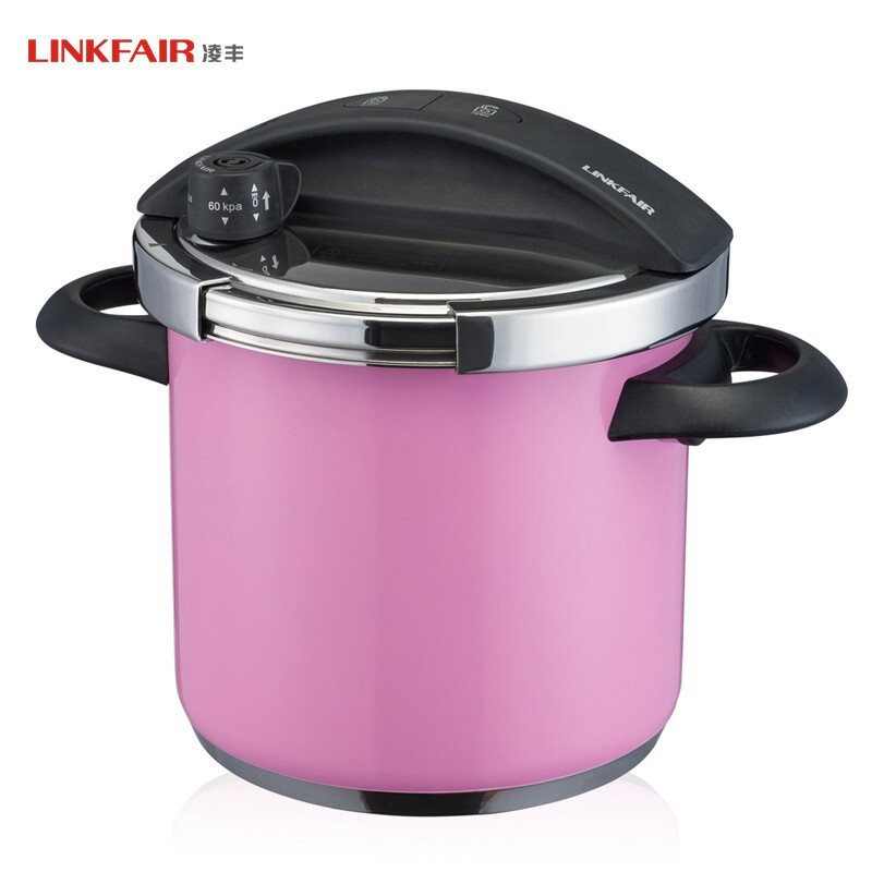 凌丰(LINKFAIR)经典按钮式压力锅 5.5L(桃红色)LFPC-JD5505