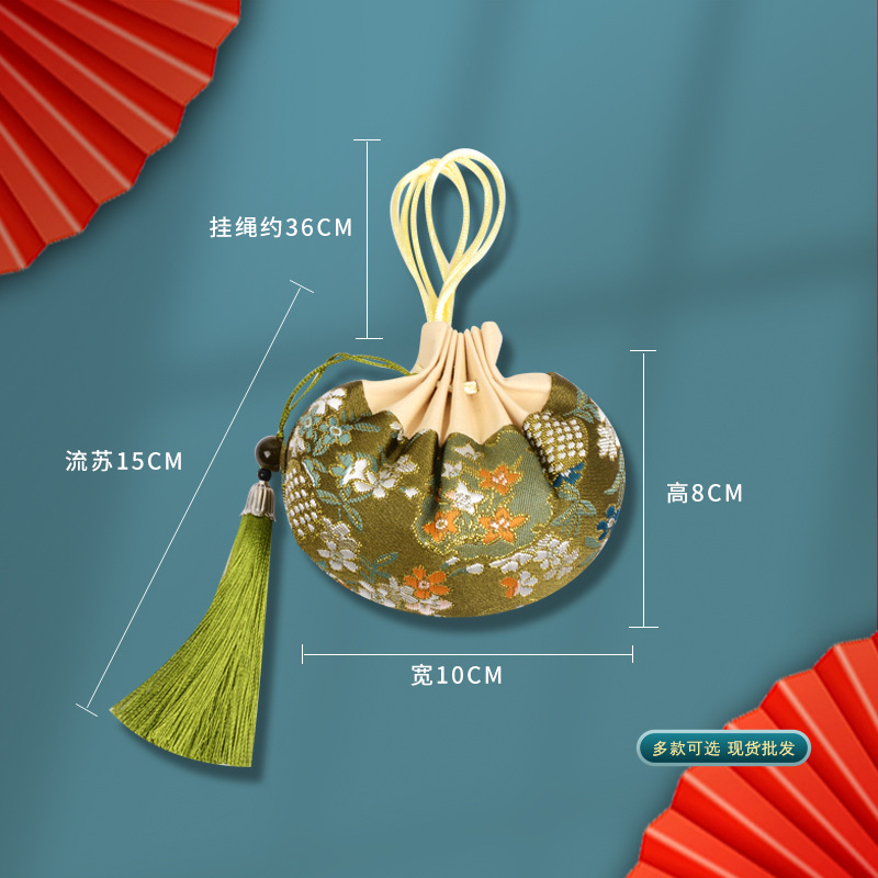 iChoice国风香囊古风驱蚊香包香囊锦囊车载挂件-艾草满包流苏款混色发货(起订量:10个装)高清大图
