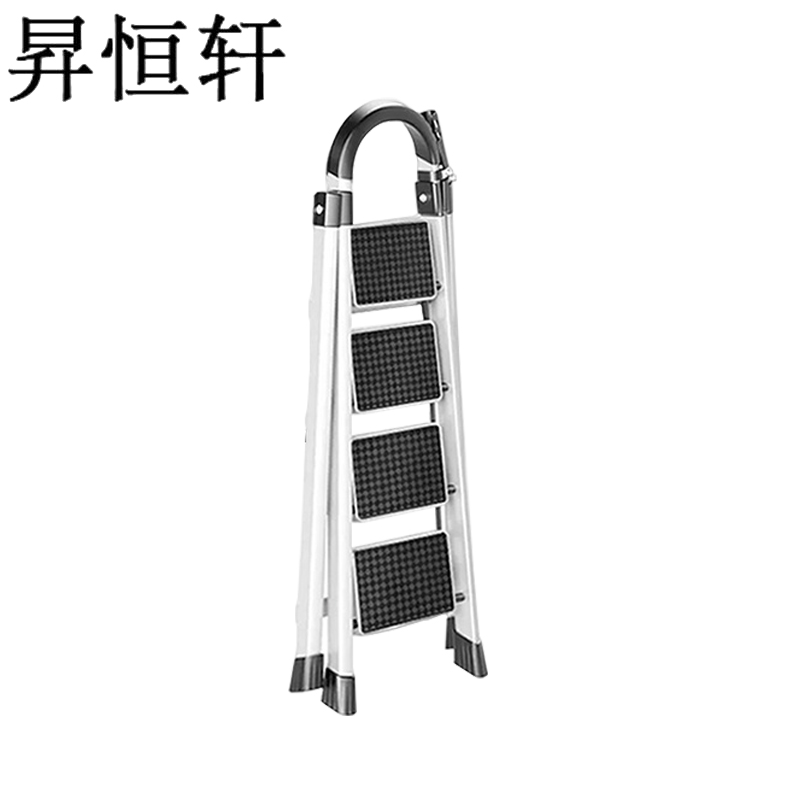 昇恒轩 家用梯子折叠多功能加厚室内人字梯白色四层步梯楼梯便携小型加粗高清大图