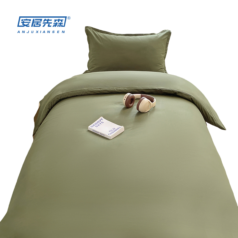 安居先森ANJU250506 1.5米床全棉四件套(计价单位:套)绿色高清大图