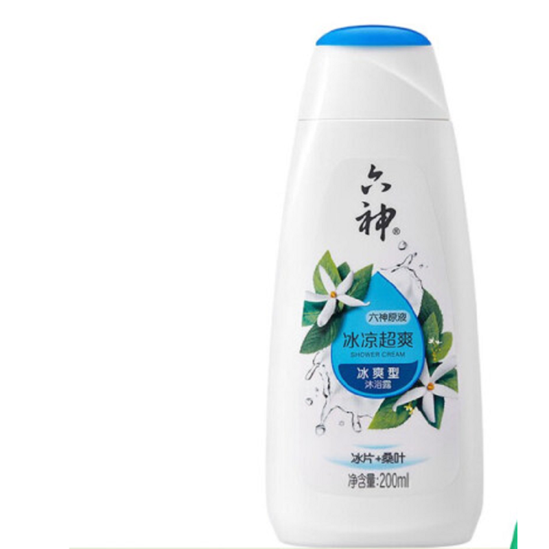 六神沐浴露冰爽型冰凉超爽冰片沐浴乳 200ml*1瓶(xf)