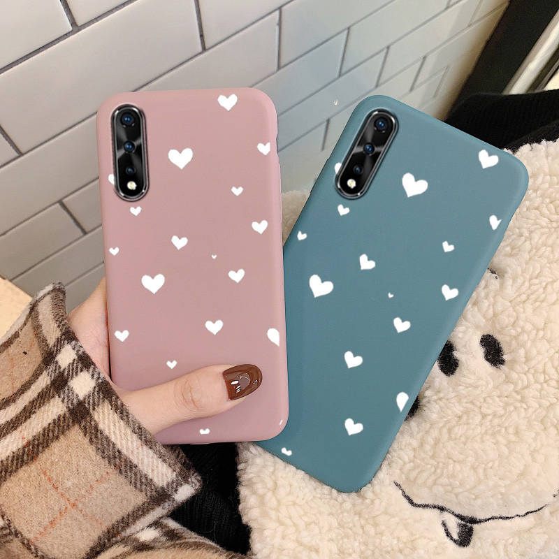 火豹vivoz5手机壳硅胶全包vivoz5保护套女款简约爱心防摔软壳磨砂薄