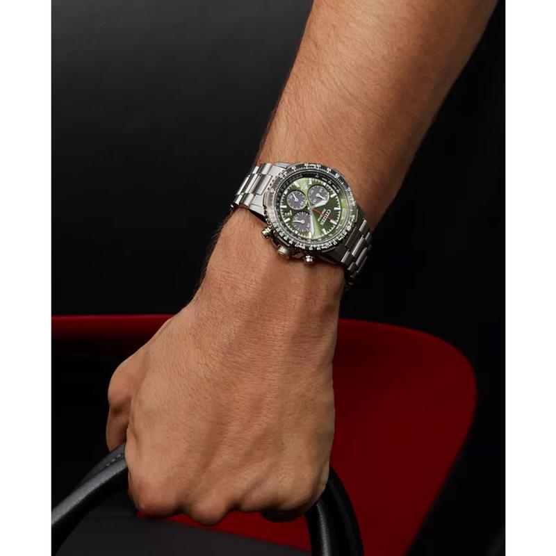 西铁城(CITIZEN)男士运动计时不锈钢腕表防水200米Citizen光动能Navihawk系列高清大图