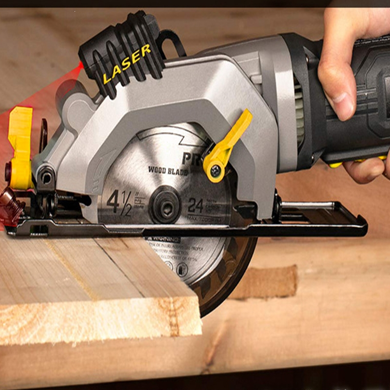 迷你电圆锯圆盘锯理线家家用小型激光手提锯木工锯小型切割机电动工具