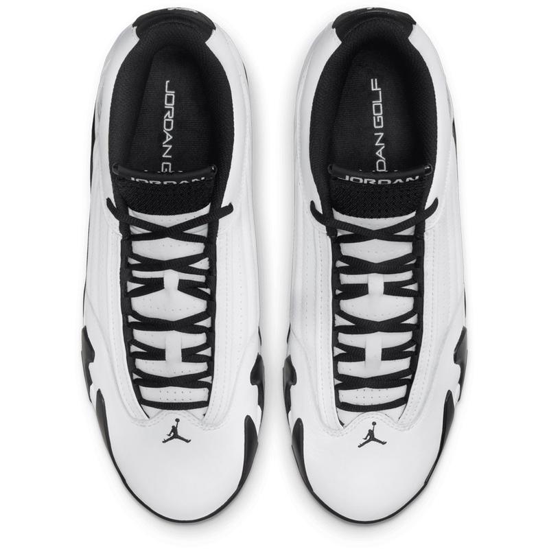 乔丹(Jordan)男款AJ14高尔夫鞋白绿拼色透气缓震防滑运动休闲板鞋高清大图