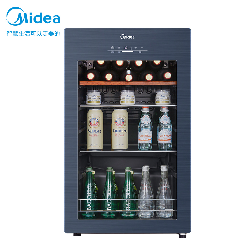 美的(Midea)96升 家用恒温红酒柜冰吧冷藏雪茄酒柜玻璃冰柜 JC-96GEMA