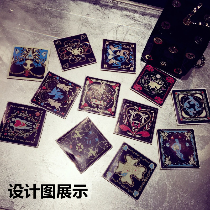 小溜家秋冬季十二星座印花仿羊绒围巾女士仿羊毛披肩围脖