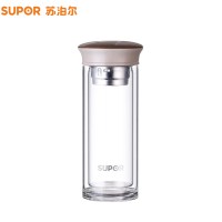 苏泊尔(SUPOR)随行双层耐热玻璃杯KC28AU1(摩卡棕)